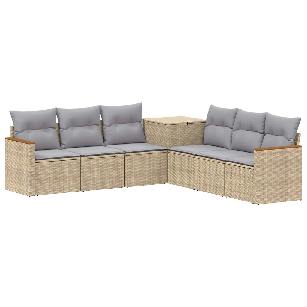 Set di divani 7 pz Beige e Grigio Chiaro 3448865