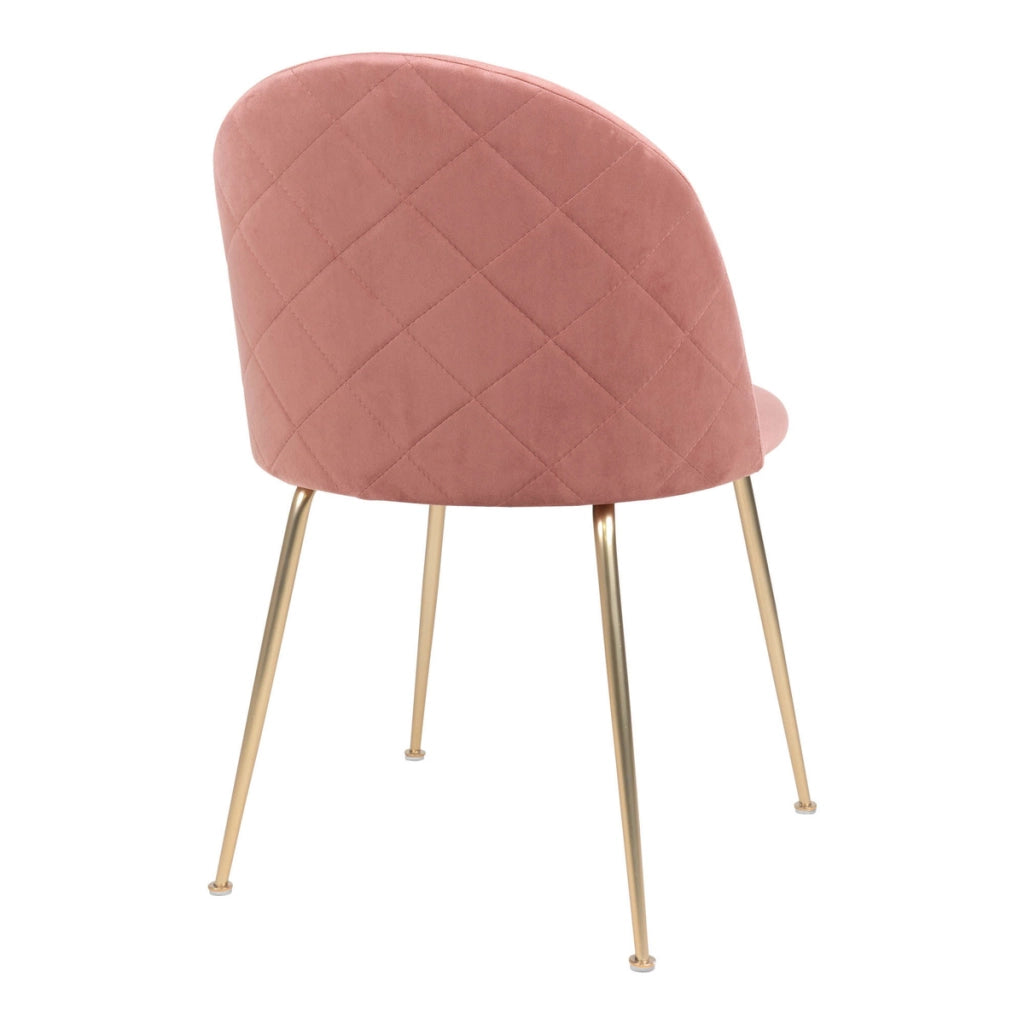 Set di 2 Sedie Geneve, Rosa, Velluto, 56x51x76 cm
