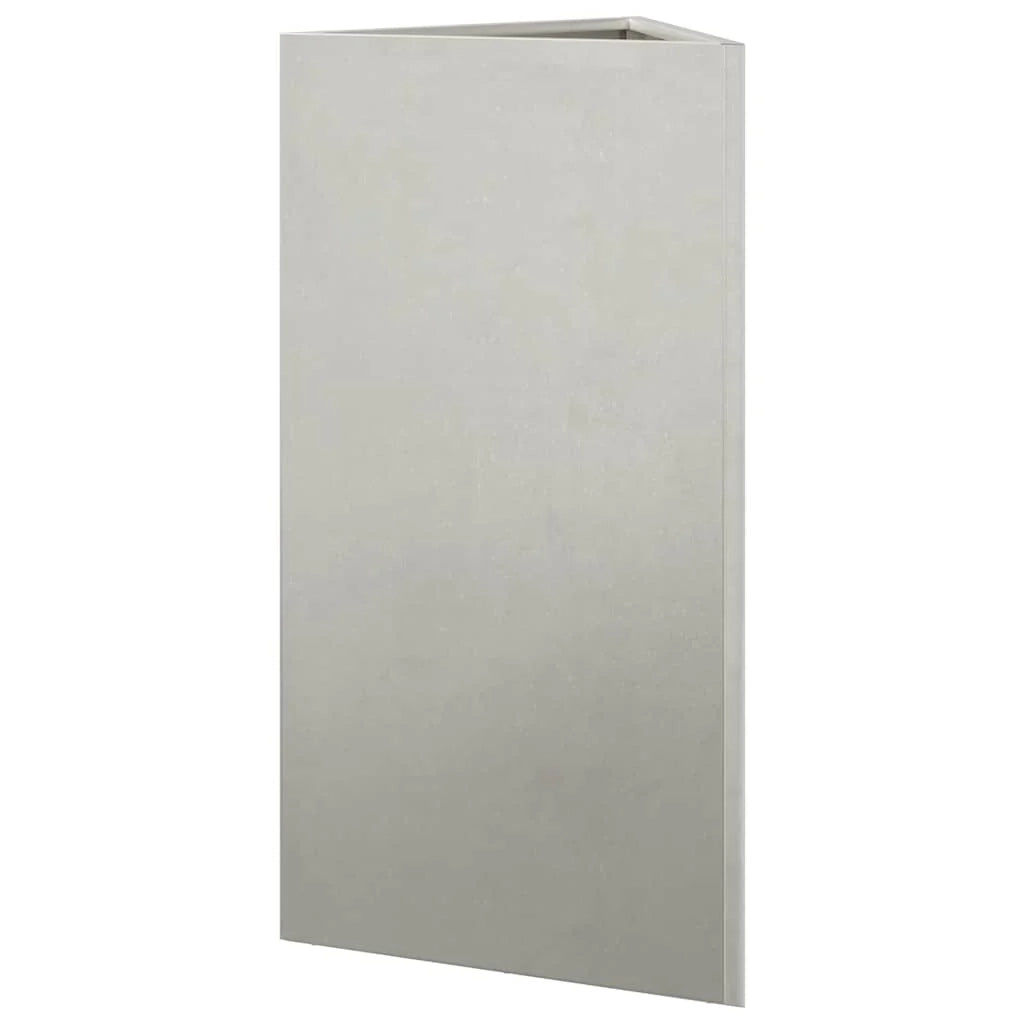 Fioriera rialzata per piante fiori giardino terrazze set da 2 triangolare 40 x 34,5 x 70 cm acciaio inox argento 02_0039103