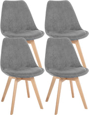Set 4 Sedie Pranzo Linares grigio,Cordone