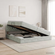 Letto con Contenitore Grigio Chiaro 200 x 200 cm Velluto 3458769