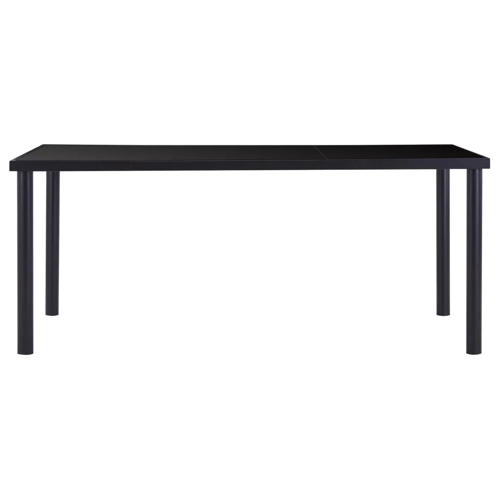 Tavolo da Pranzo Nero 180x90x75 cm in Vetro Temperato 281855