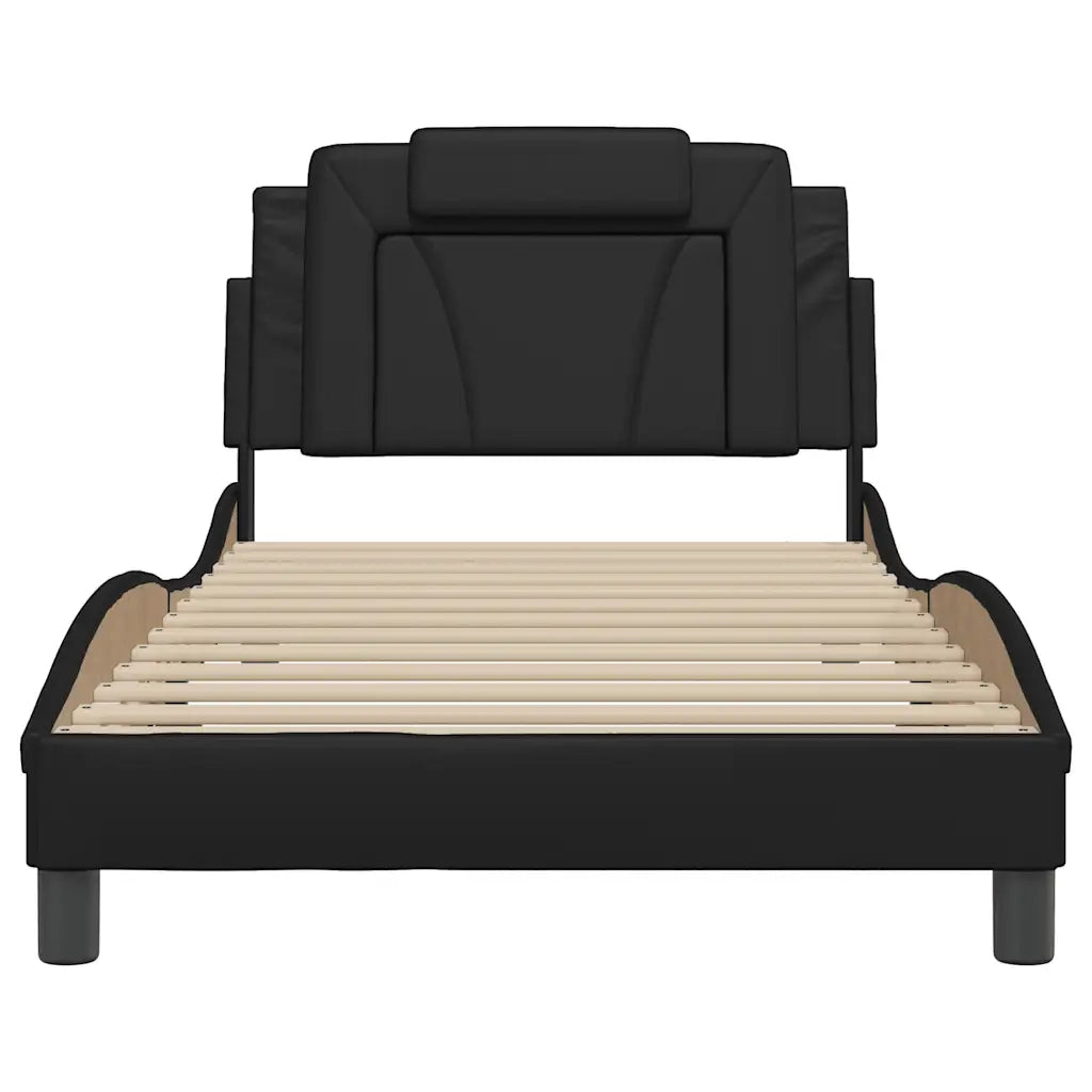 Giroletto Viana con LED senza Materasso-Struttura Letto Nero 100x200 cm