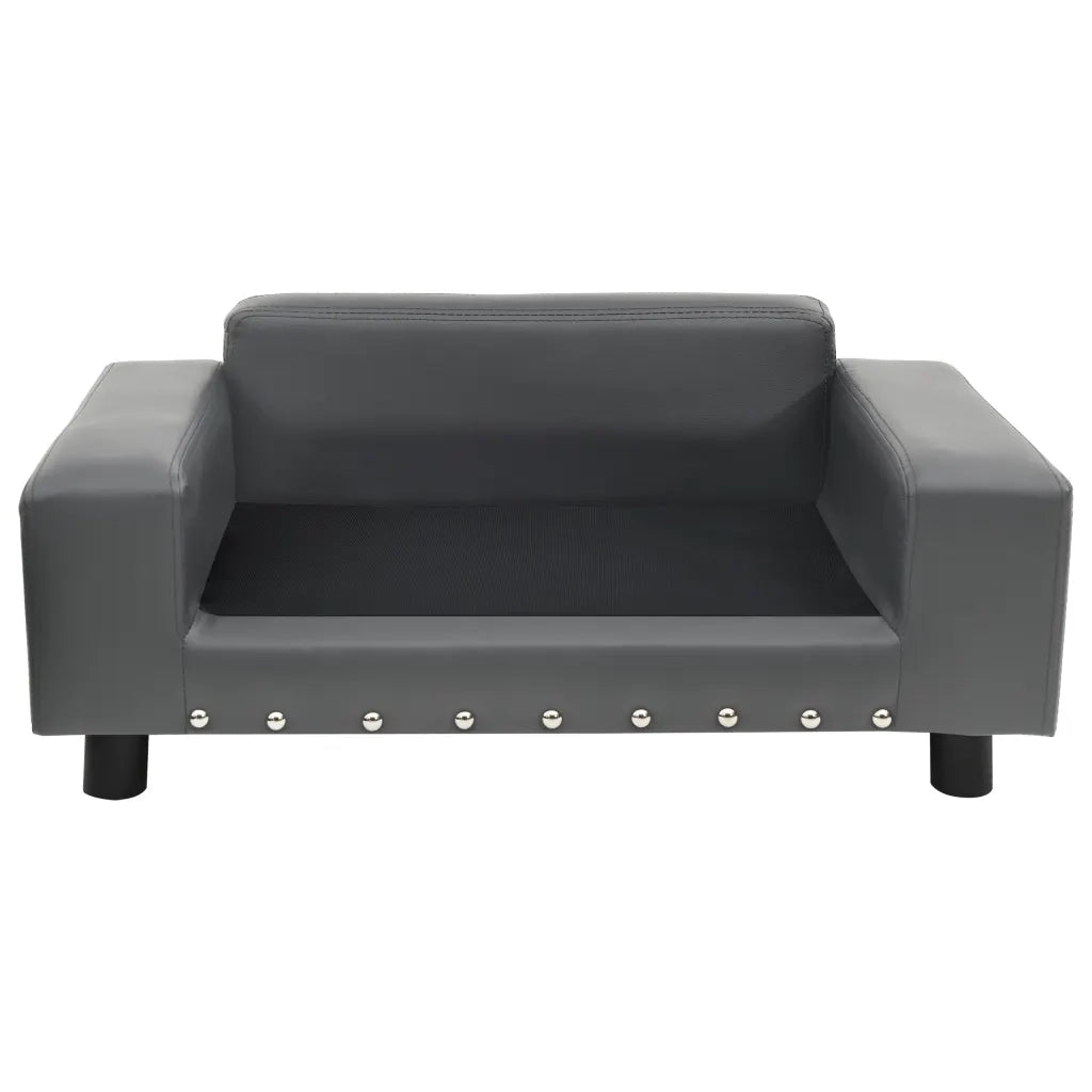 Divano per Cani Grigio 81x43x31 cm in Peluche e Similpelle CFW4188626