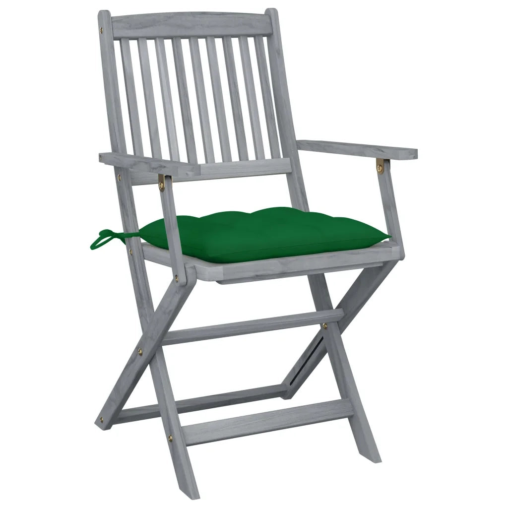 Sedie da Giardino Pieghevoli 6pz con Cuscini in Massello Acacia 3065427