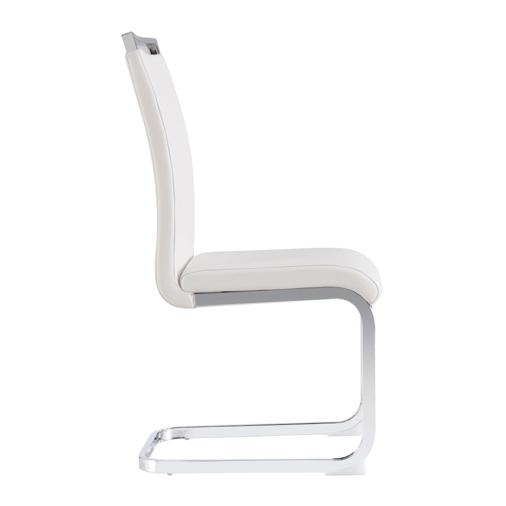 Sedia da Pranzo Ecopelle Bianca con Gambe in Metallo ¨C Xylo ¨C Set 4 Pezzi