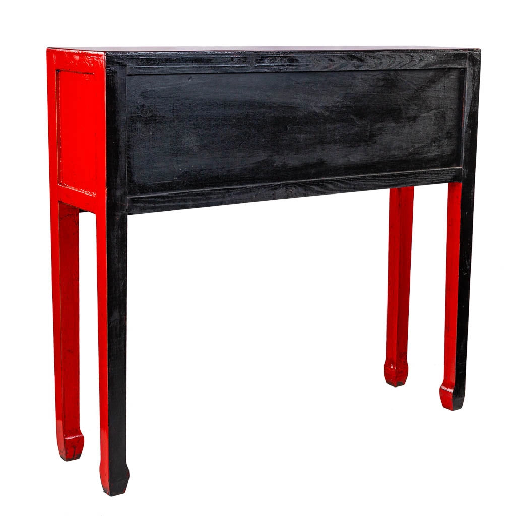Mobile da ingresso in legno rosso 93x25x84cm