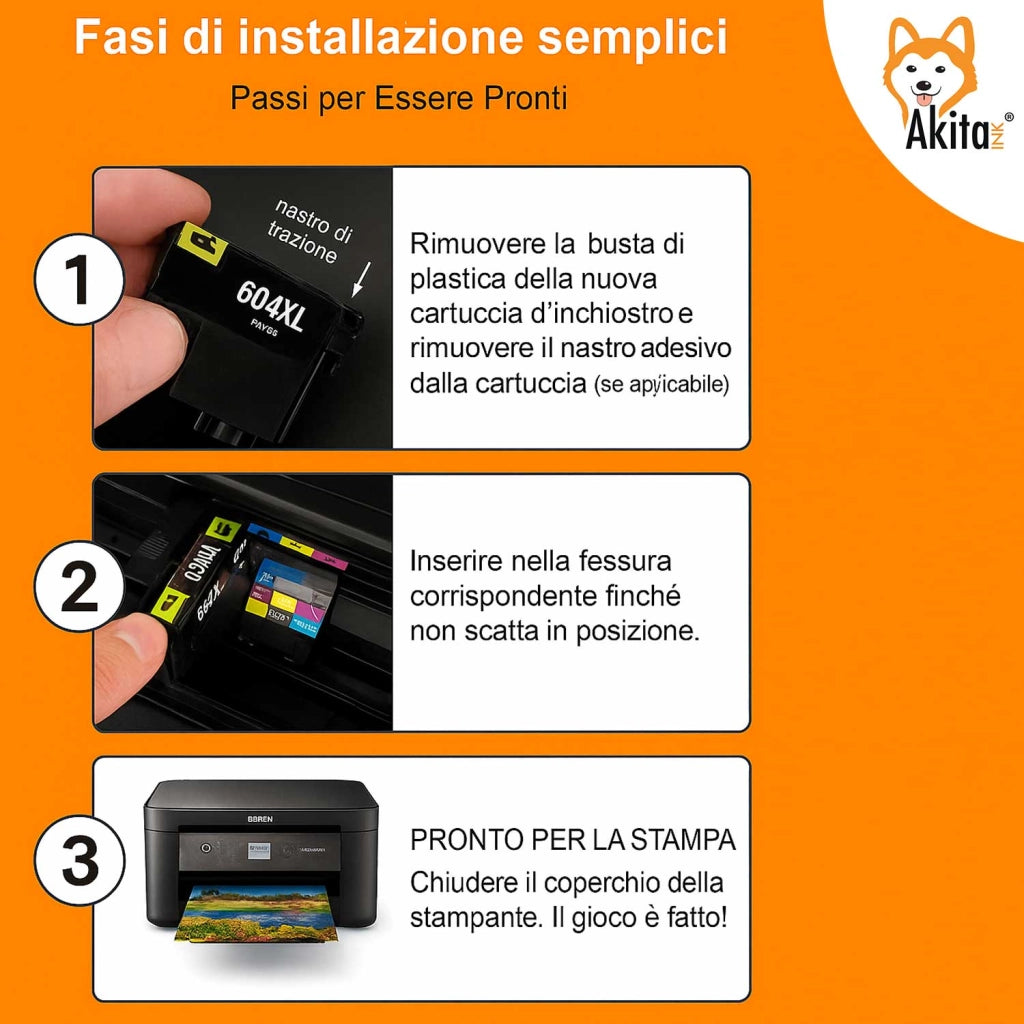 Cartucce Akitaink 604XL Compatibili Epson 4 Colori