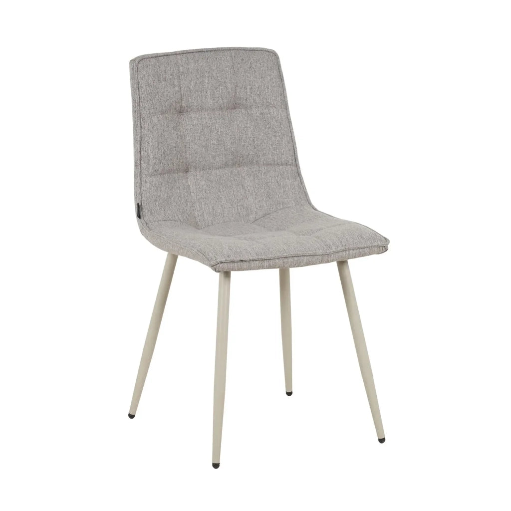 LÚZETE - SEDIA DA PRANZO IMBOTTITA GRIGIO SCURO CON GAMBE BEIGE TULUM