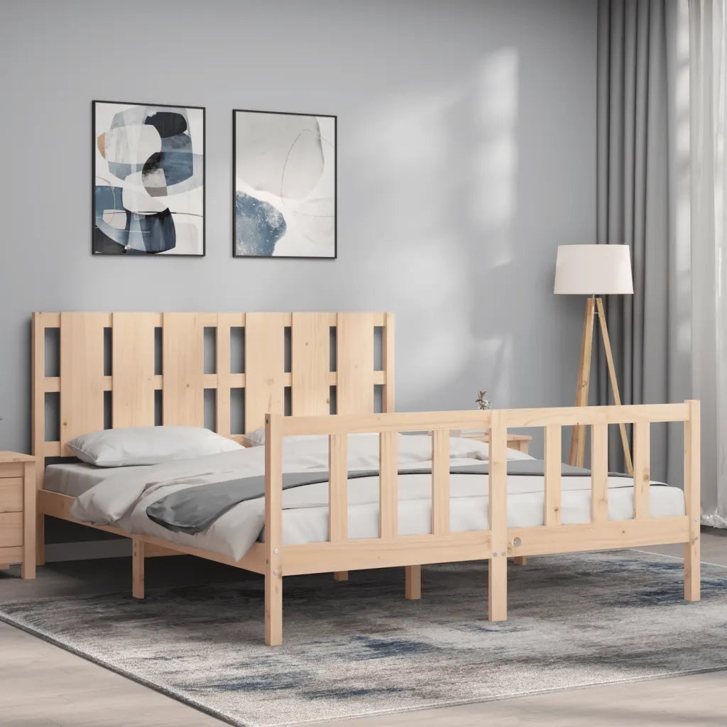 Giroletto senza Materasso-Struttura Letto 160x200 cm in Legno Massello di Pino 143408
