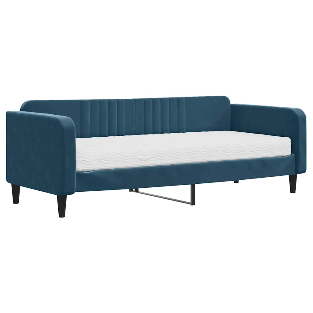 Divano Letto con Materasso Blu 90x200 cm in Vellutocod mxl 74458