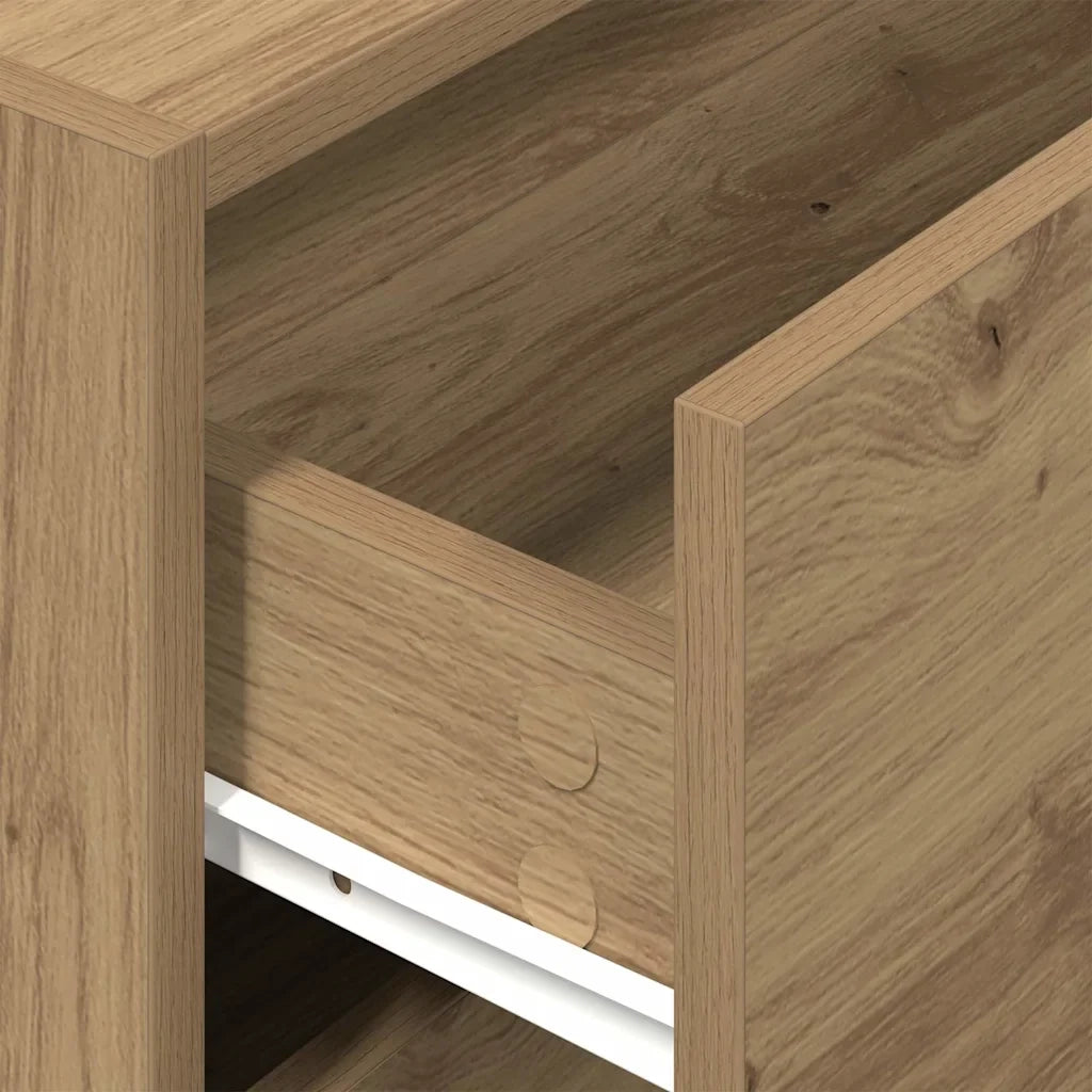 Mobile contenitore impilabile 60 x 31 x 40 cm con 2 pratici cassetti moderni in legno di rovere ingegnerizzato 02_0051203
