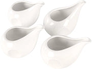 Set di piccoli contenitori in ceramica - multifunzionale - set da 4 - bianco - ceramica - 12 cm