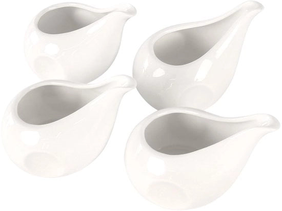 Set di piccoli contenitori in ceramica - multifunzionale - set da 4 - bianco - ceramica - 12 cm