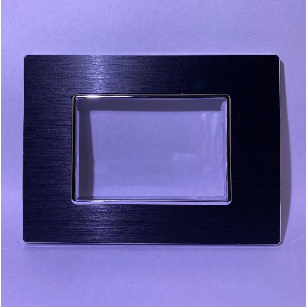 Trade Shop - Placca Luxury 3 4 6m In Metallo Nero Satinato Compatibile Con Bticino Axolute -
