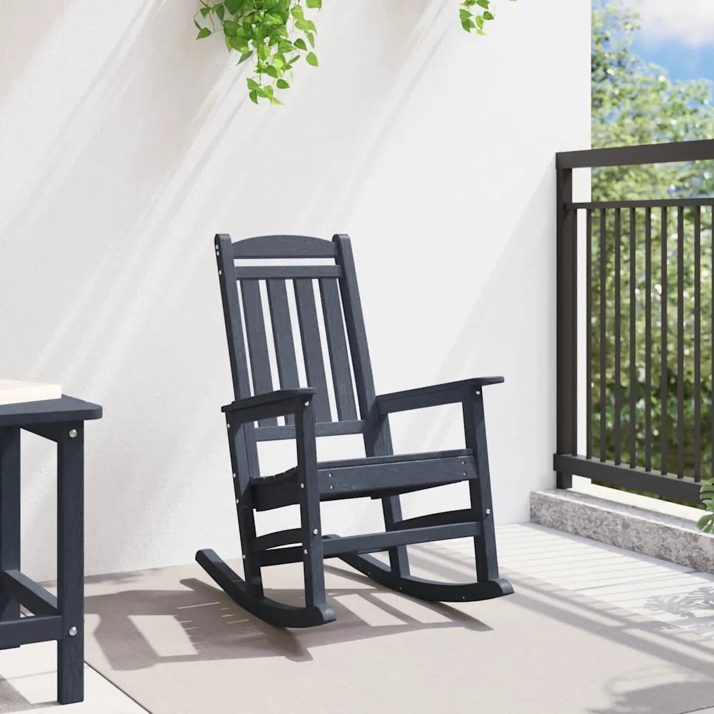 Sedia a dondolo da giardino Blu navy 92 x 70 x 108cm HDPE 42006614