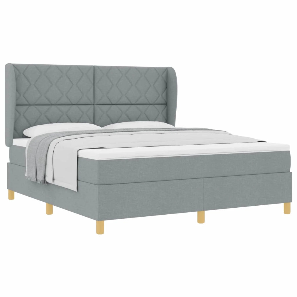 Letto a molle con testiera Grigio chiaro 200 x 180 cm Tessuto 3340830