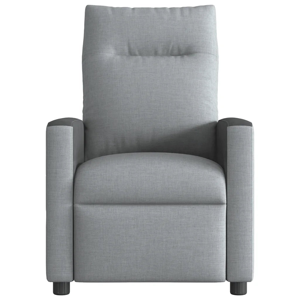 Poltrona | Sedia Relax Reclinabile Massaggio Elettrica Grigio Chiaro Tessuto