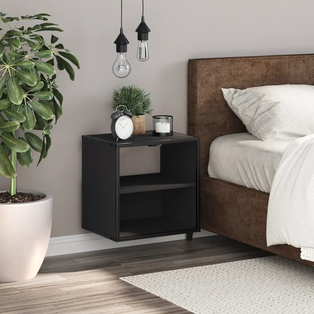 Comodino a Muro Nero 40x31x39,5 cm 848744