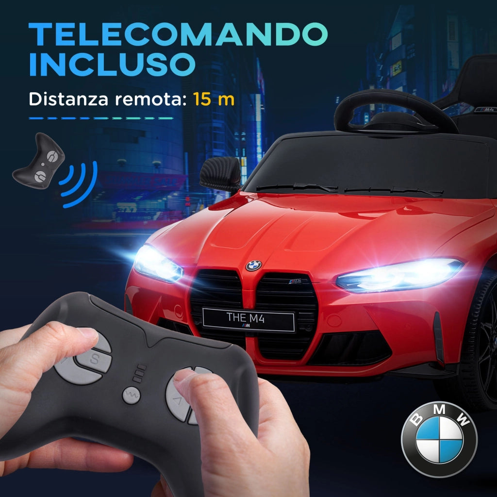 Macchina Elettrica per Bambini Licenza BMW M4 con Telecomando Rosso
