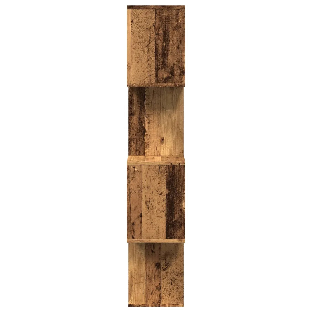 Libreria 4 Ripiani-Scaffale per Libri-Mobile di Stoccaggio Legno Vecchio 70x24x129 cm in Truciolato