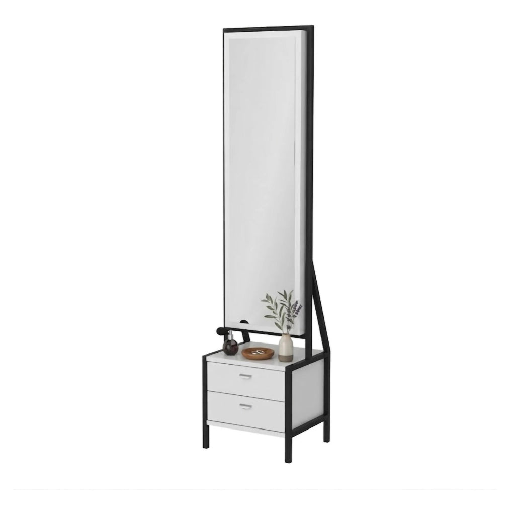 Mobile da Trucco Sicamino, Toeletta Specchio Incluso, 41x35x170h cm Bianco