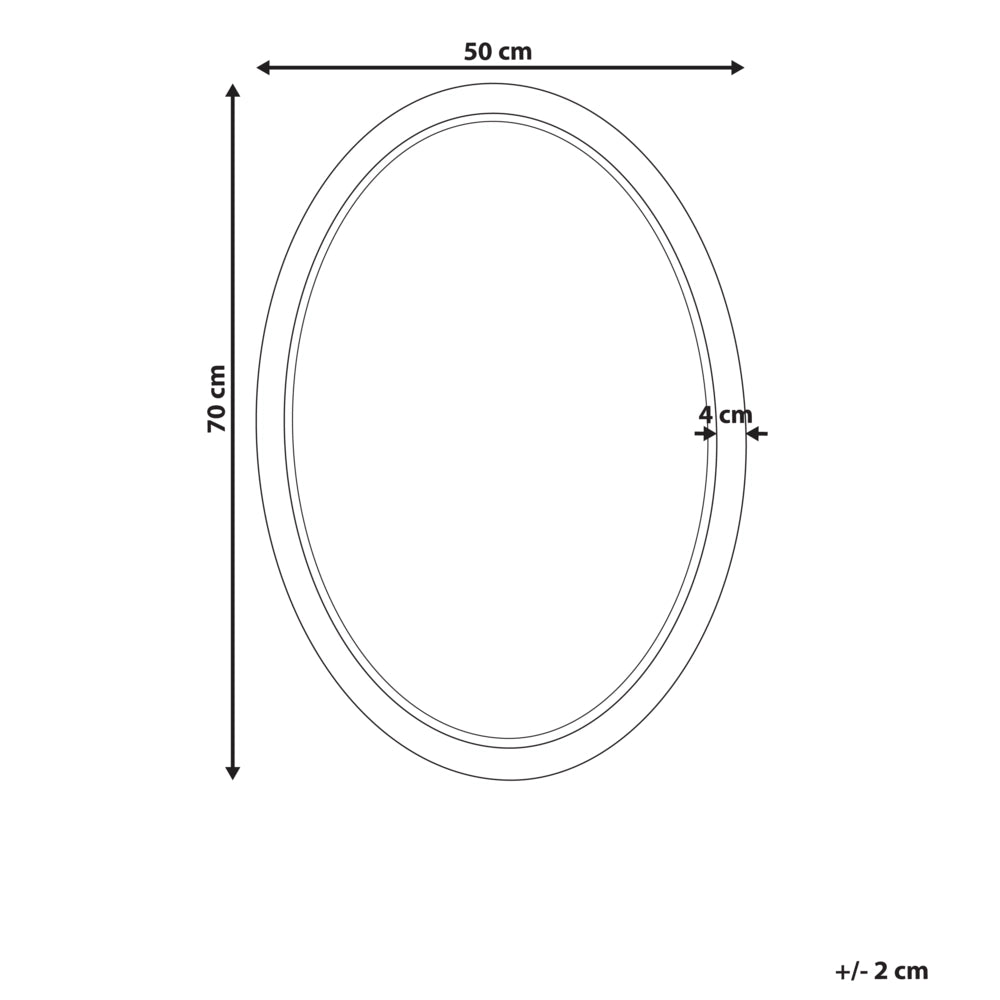 Specchio ovale da parete in rattan naturale 70x50 cm fatto a mano