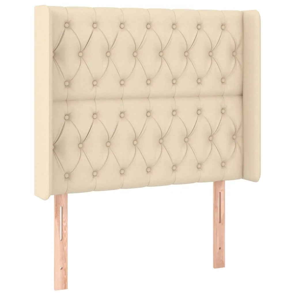 Letto a Molle con Materasso e LED Crema 90x190 cm in Tessuto 3139082