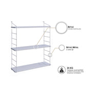 Mensola da parete in legno "Armoni" - 72 x 20 x 85 cm - Bianco