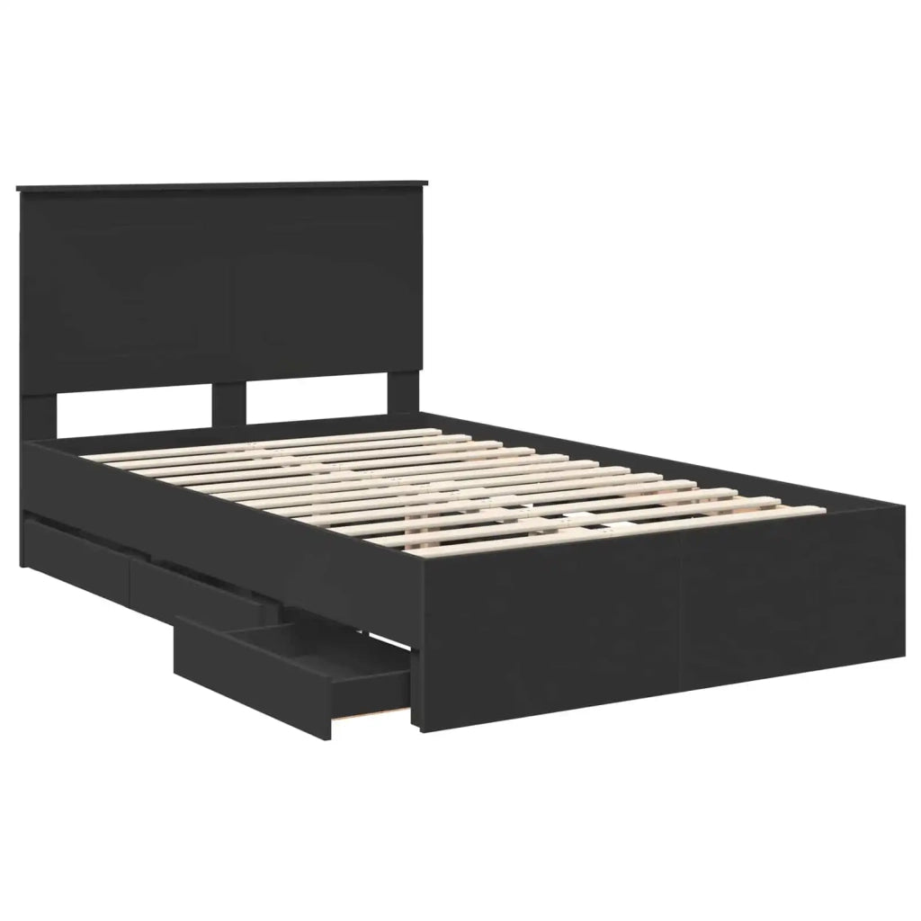 Struttura del letto-Giroletto Nero 120 x 190 cm Legno Ingegnerizzato 699139