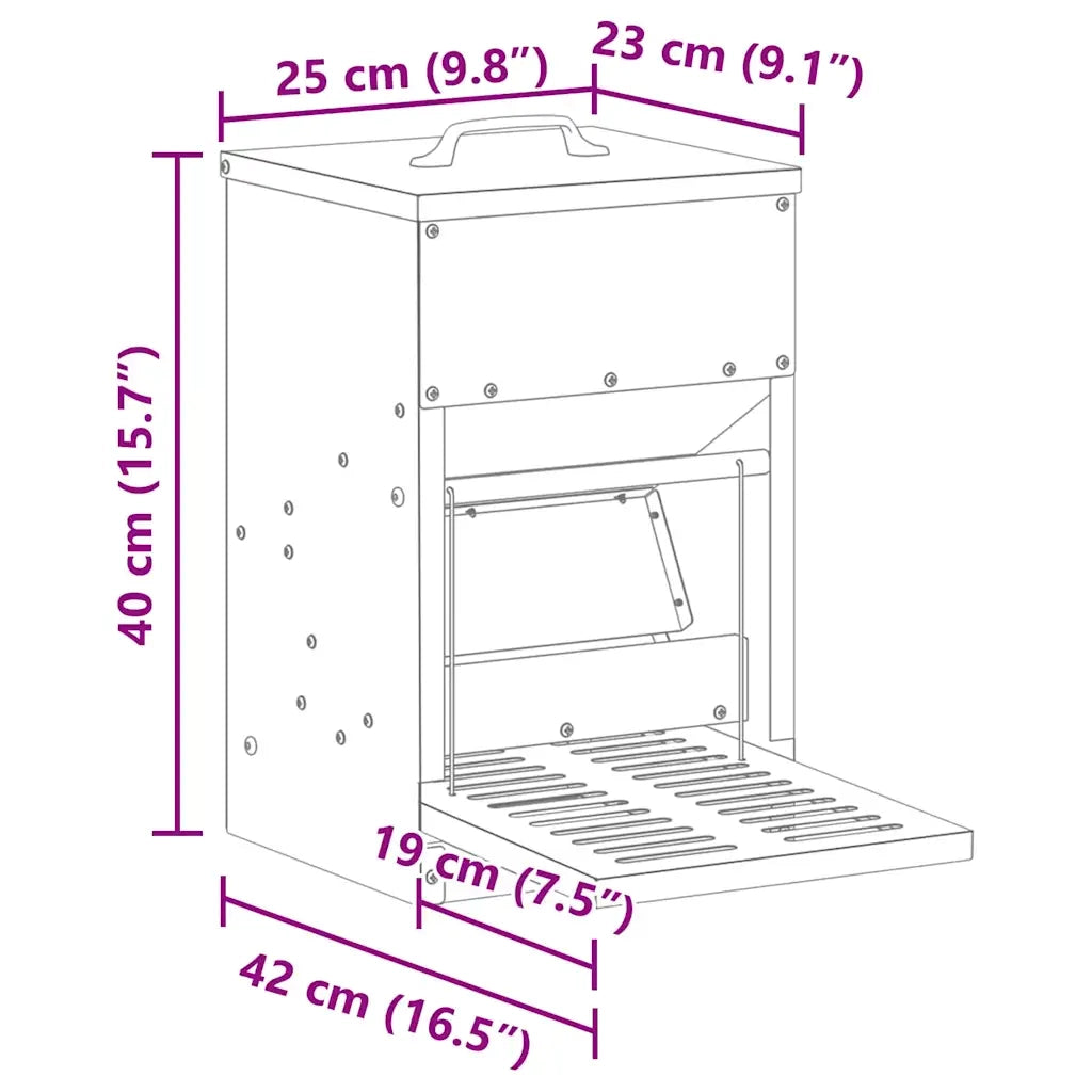 Mangiatore a Pedale per Pollo Nero 25 x 42 x 40 cm CFW1057013