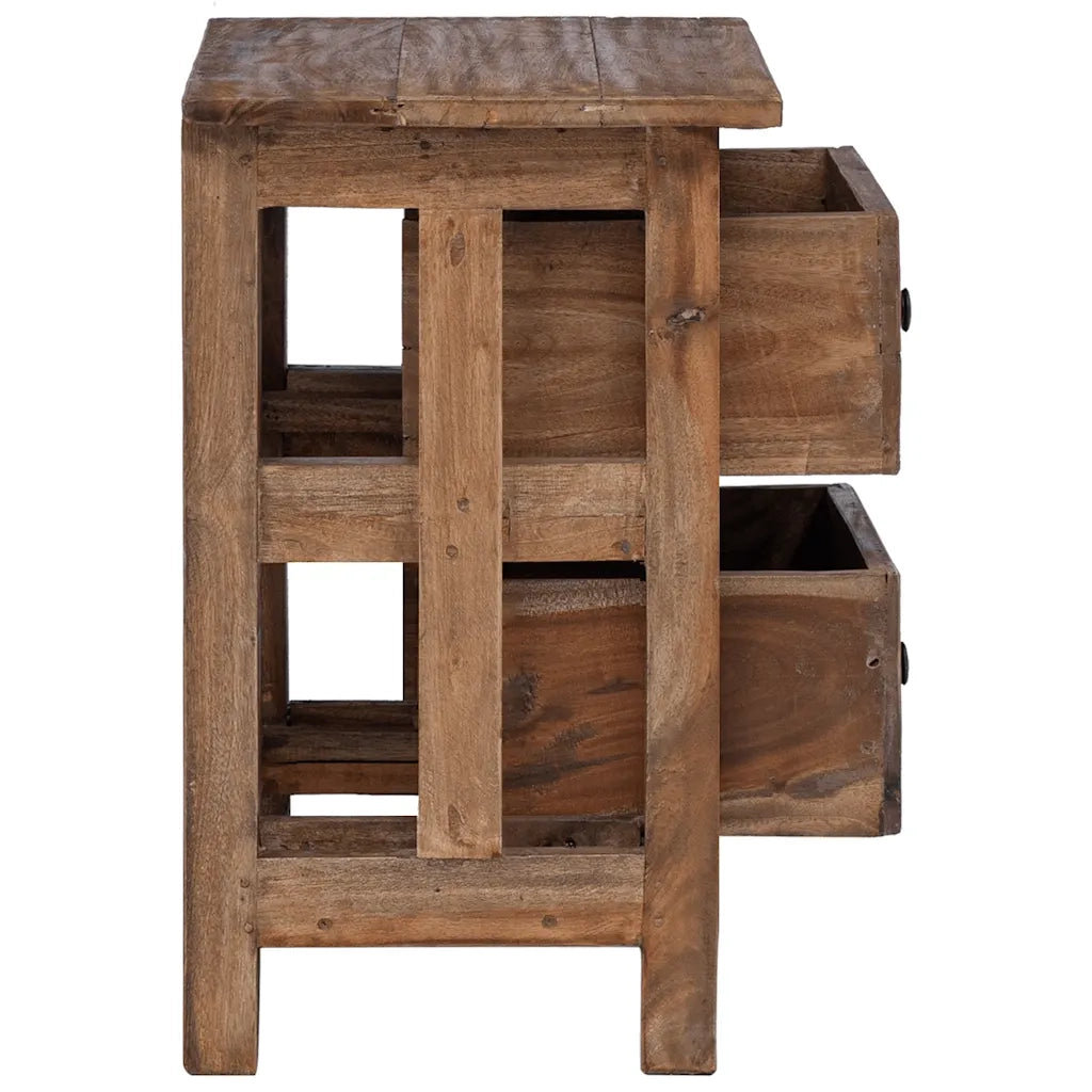 Comodino in Legno Massello di Acacia 40x30x51 cm cod mxl 49967