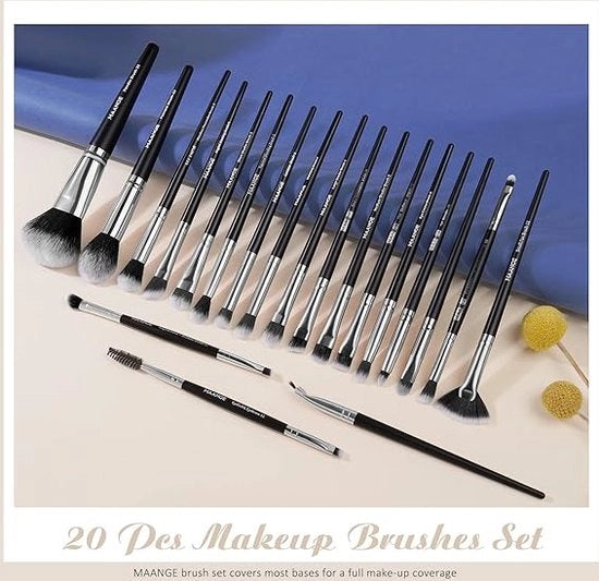 Set di pennelli per trucco professionale, pennelli di alta qualità sintetici, per polvere, crema liquida, viso, ombretto, pennello cosmetico 20