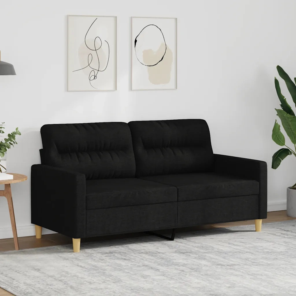 Divano a 2 Posti-Sofa 2 Posti Nero 120 cm in Tessuto 987686
