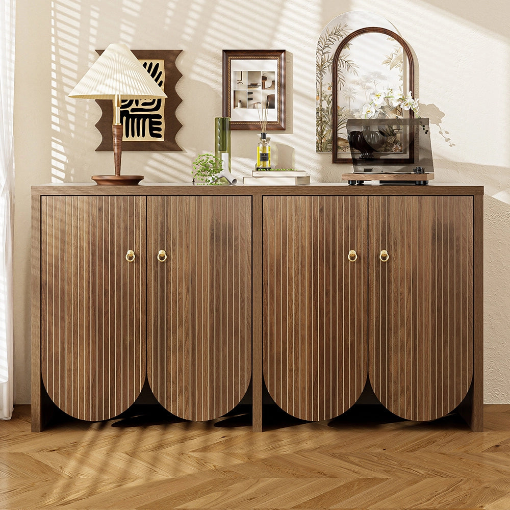 Buffet - Xylo - 4porte noce alluminio 147x40x80cm
