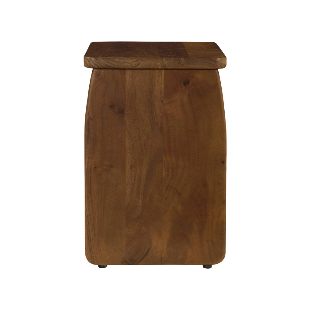 Set di 2 comodini esotici in legno di acacia, noce