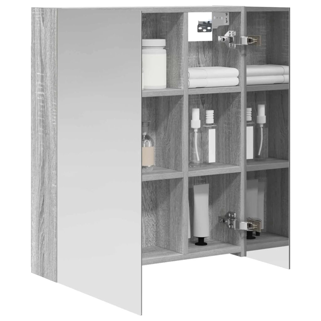 Mobiletto per specchio da bagno Grigio Sonoma 60 x 14,5 x 70 cm 889060