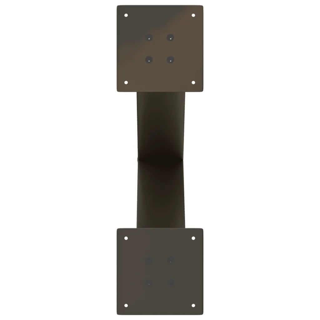Gambe per tavolo da pranzo a forma di X 2 pz in acciaio naturale 50x(72-73) cm 4012971
