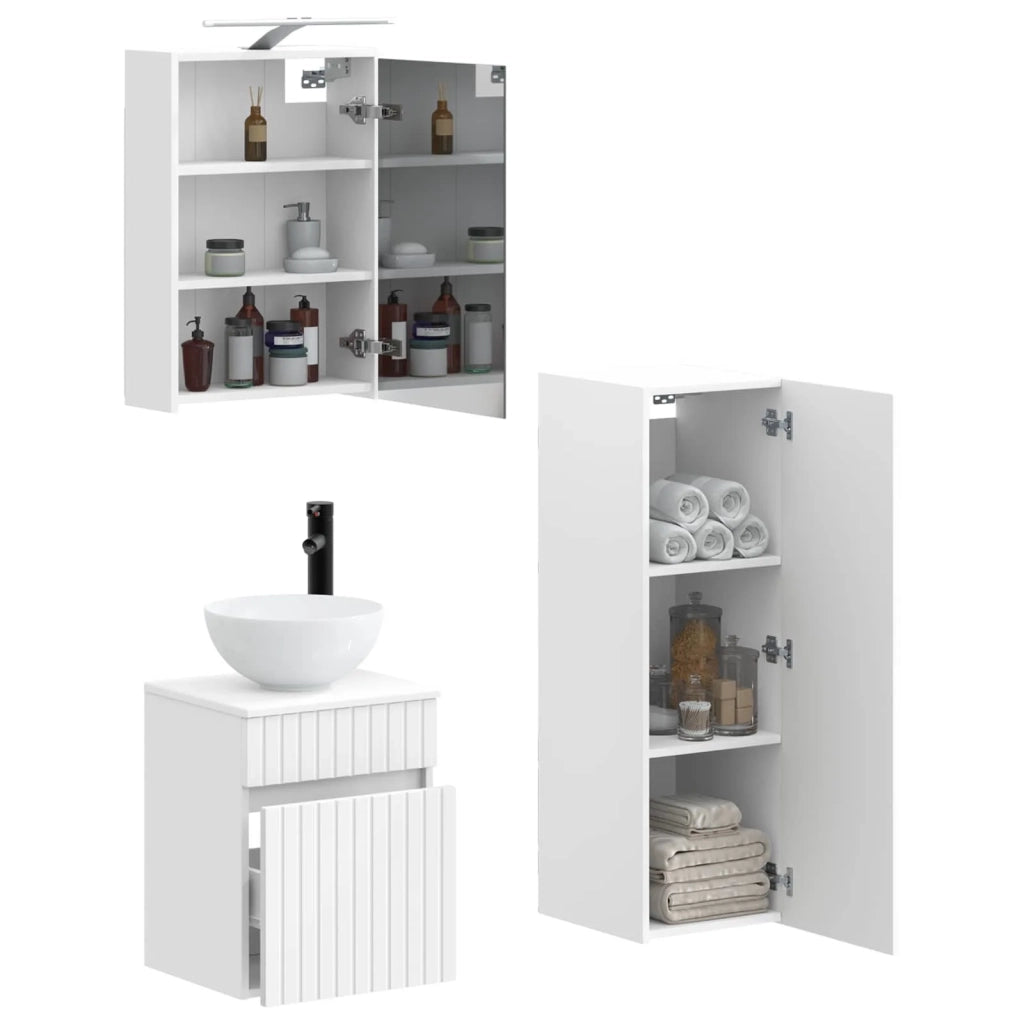 Set di mobili per il bagno 4 pcs Bianco 3407463