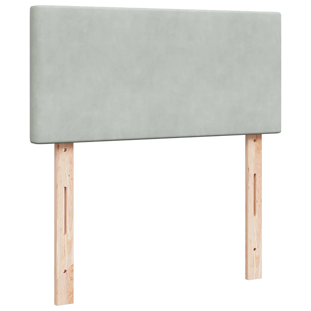 Giroletto a Molle con Materasso Grigio Chiaro 90x200 cm Velluto