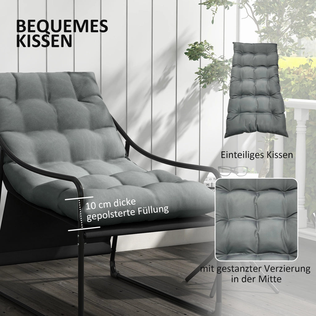 POLTRONA DA GIARDINO 62x110x88 cm Acciaio Grigio