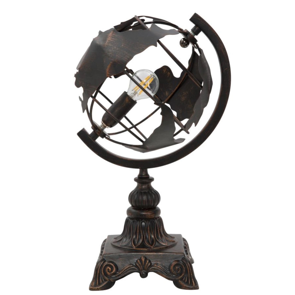Lampada da tavolo World Industry in ferro brunito a forma di globo