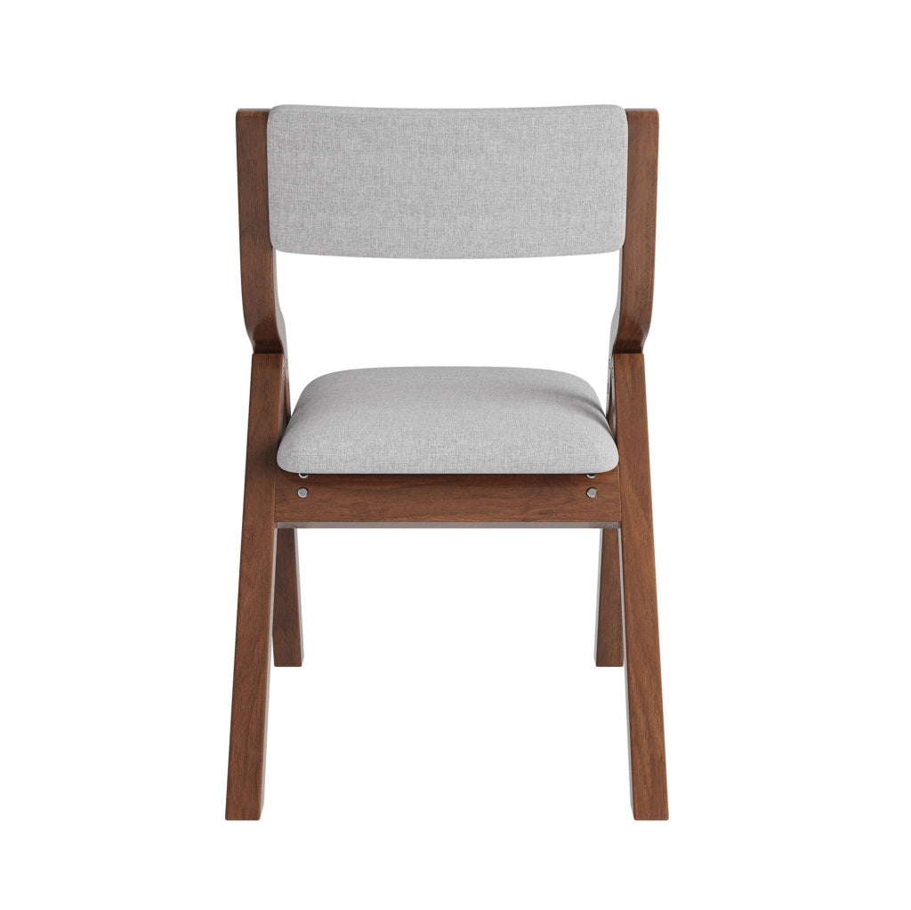 Set di 2 sedie pieghevoli in legno massello grigie