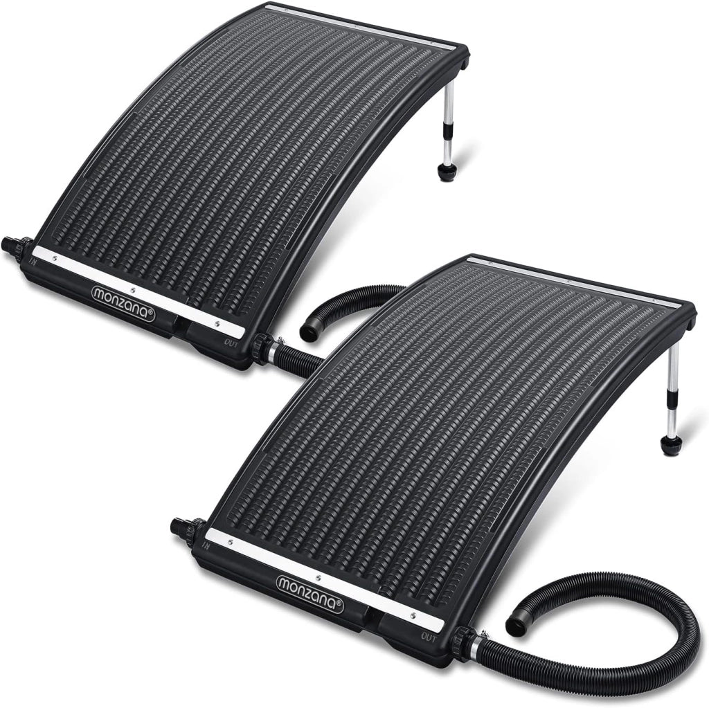 ® 2X Pannello Solare Termico Curvo da Piscina 112x55x14cm per 10000 L/h Tubo 32/38mm Regolabile Riscaldamento