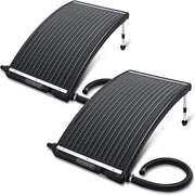 ® 2X Pannello Solare Termico Curvo da Piscina 112x55x14cm per 10000 L/h Tubo 32/38mm Regolabile Riscaldamento