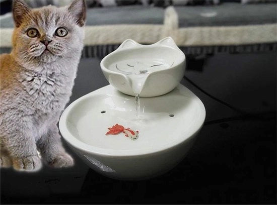 Fontana automatica ceramica per gatti - Dispensatore d'acqua per gatti