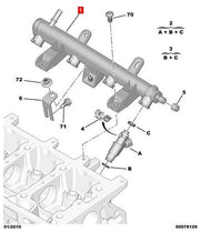 Verricchiatore di carburante per 206/207 - Codice OE 198542 - Materiale Metallo/Plastica - Migliorata efficienza di combustione - 1 x iniettore di carburante - Rail di iniezione