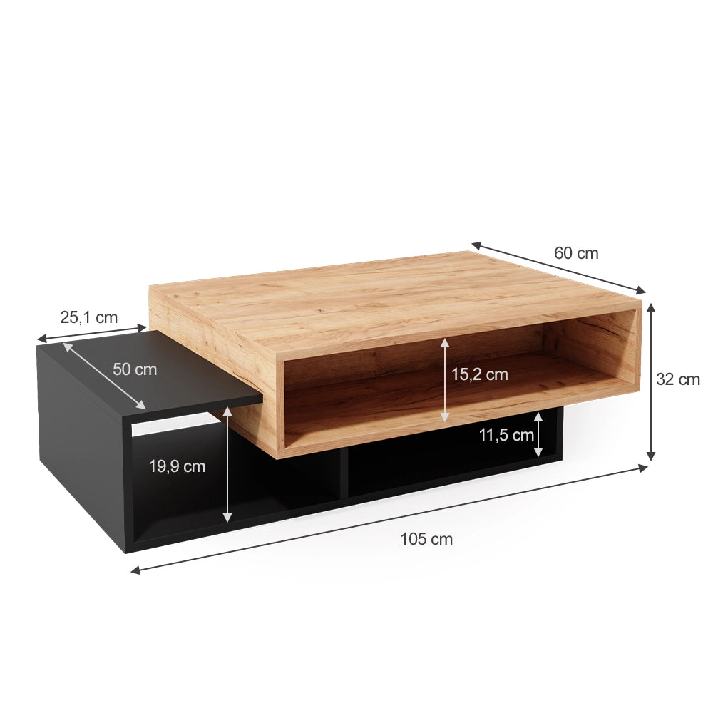 Vicco Tavolino da salotto Antracite 105 x 60 cm