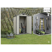 Keter KIT_ Casetta Manor 4x3 Beige 129x103x196H con Appendi Attrezzi