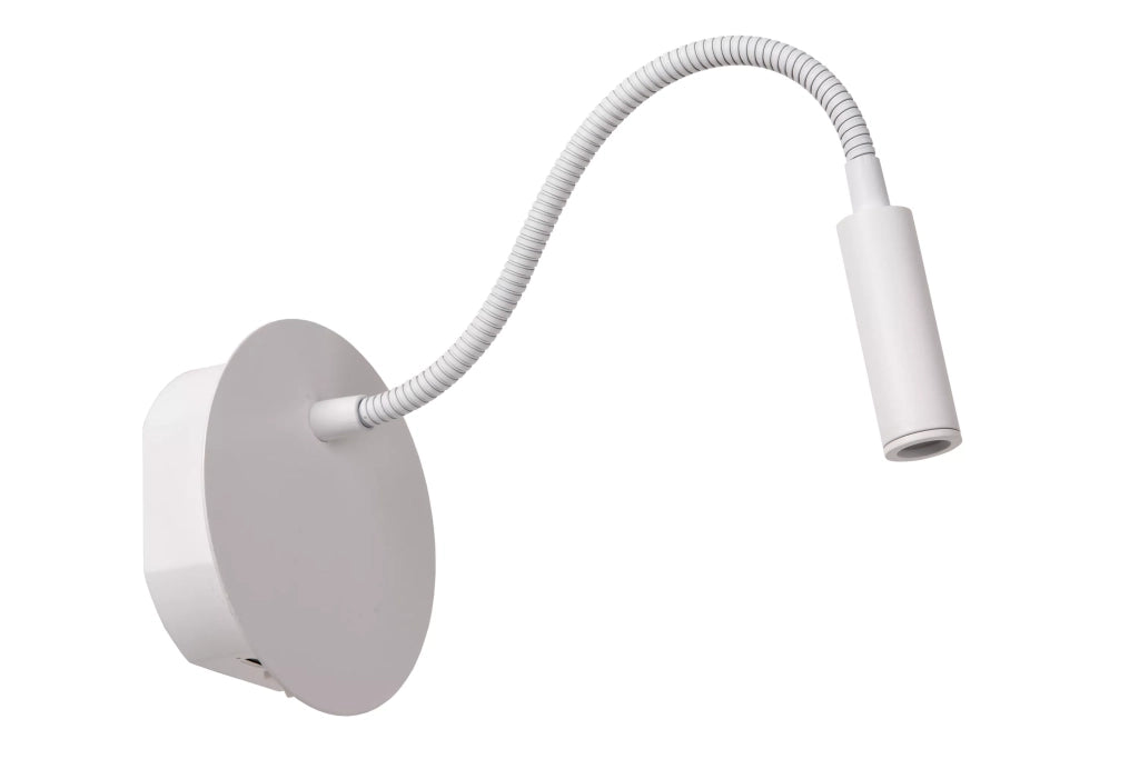Applique bianca braccio flessibile lettura LED 2W USB Lucide